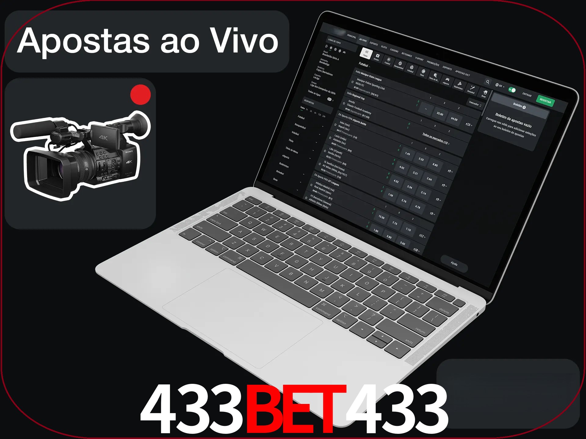 Aposte em formato ao vivo em nosso site.